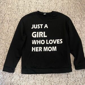SHEIN Black Sweatshirt with White Statement Text
